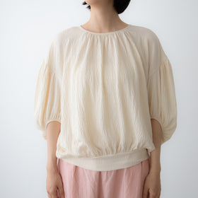 【SALE】 Gauze# オーバルブラウス