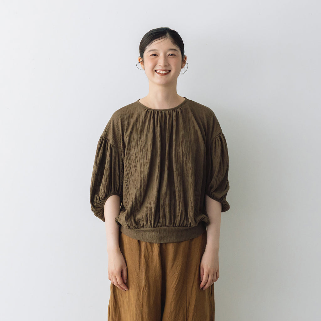 【SALE】 Gauze# オーバルブラウス