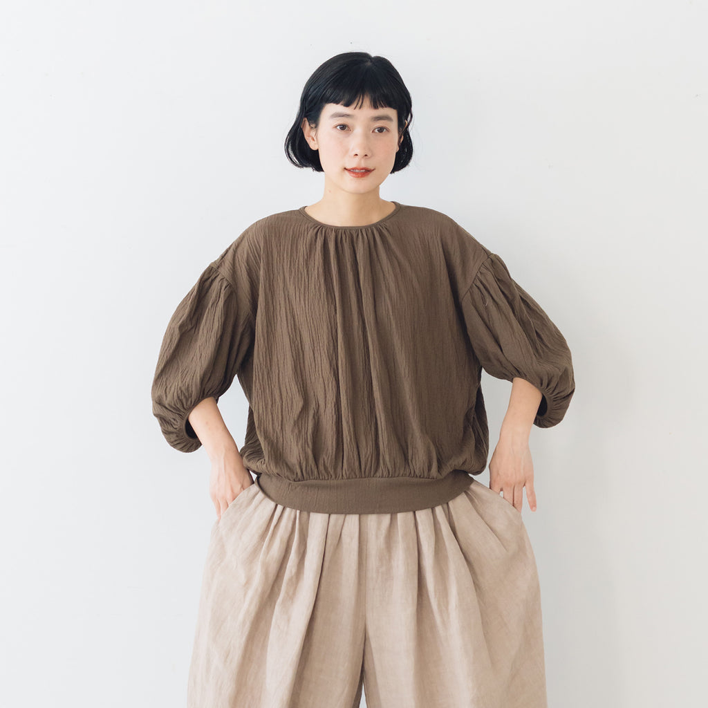 【SALE】 Gauze# オーバルブラウス