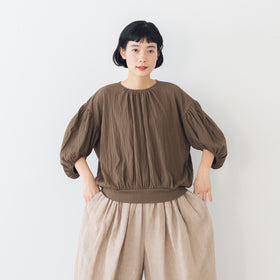 【SALE】 Gauze# オーバルブラウス