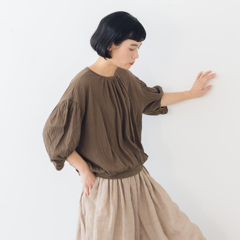 【SALE】 Gauze# オーバルブラウス