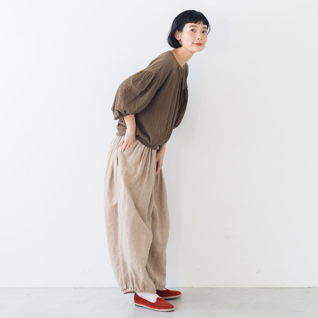 【SALE】 Gauze# オーバルブラウス