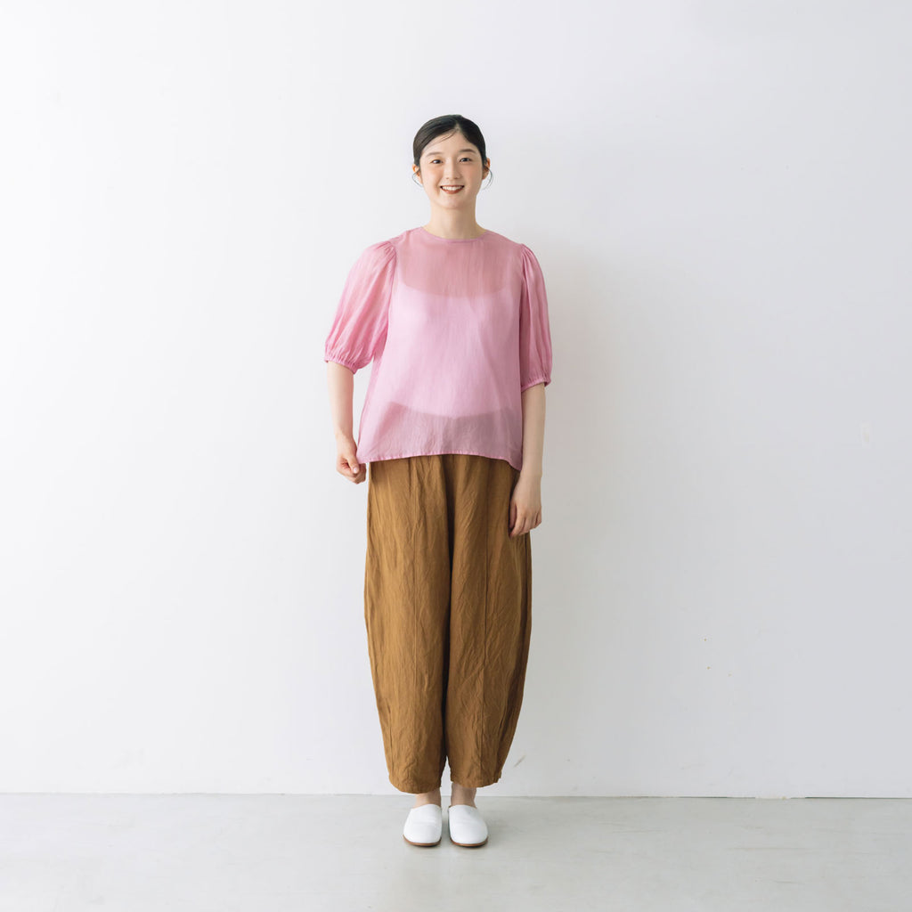 【SALE】 Gauze# ギャザースリーブブラウス