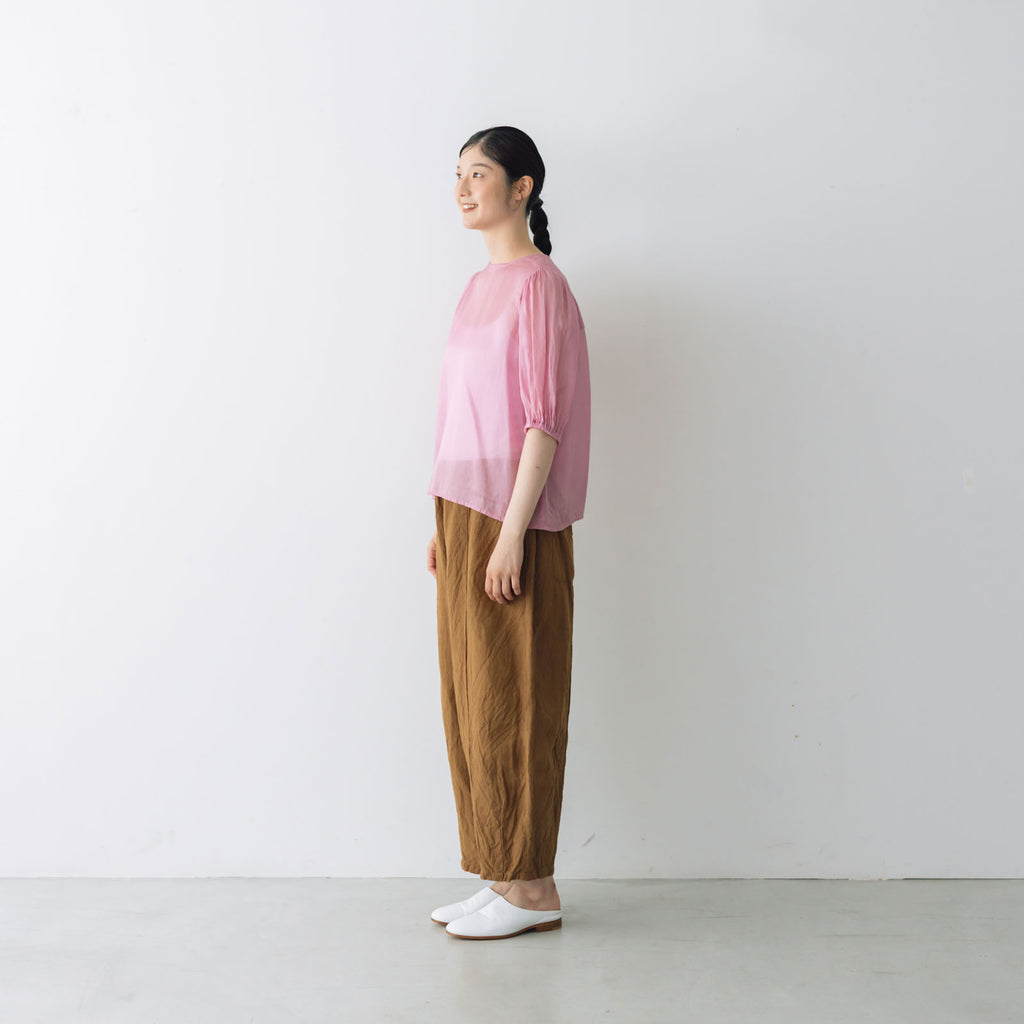 【SALE】 Gauze# ギャザースリーブブラウス