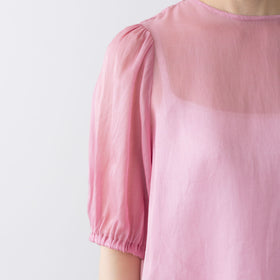 【SALE】 Gauze# ギャザースリーブブラウス