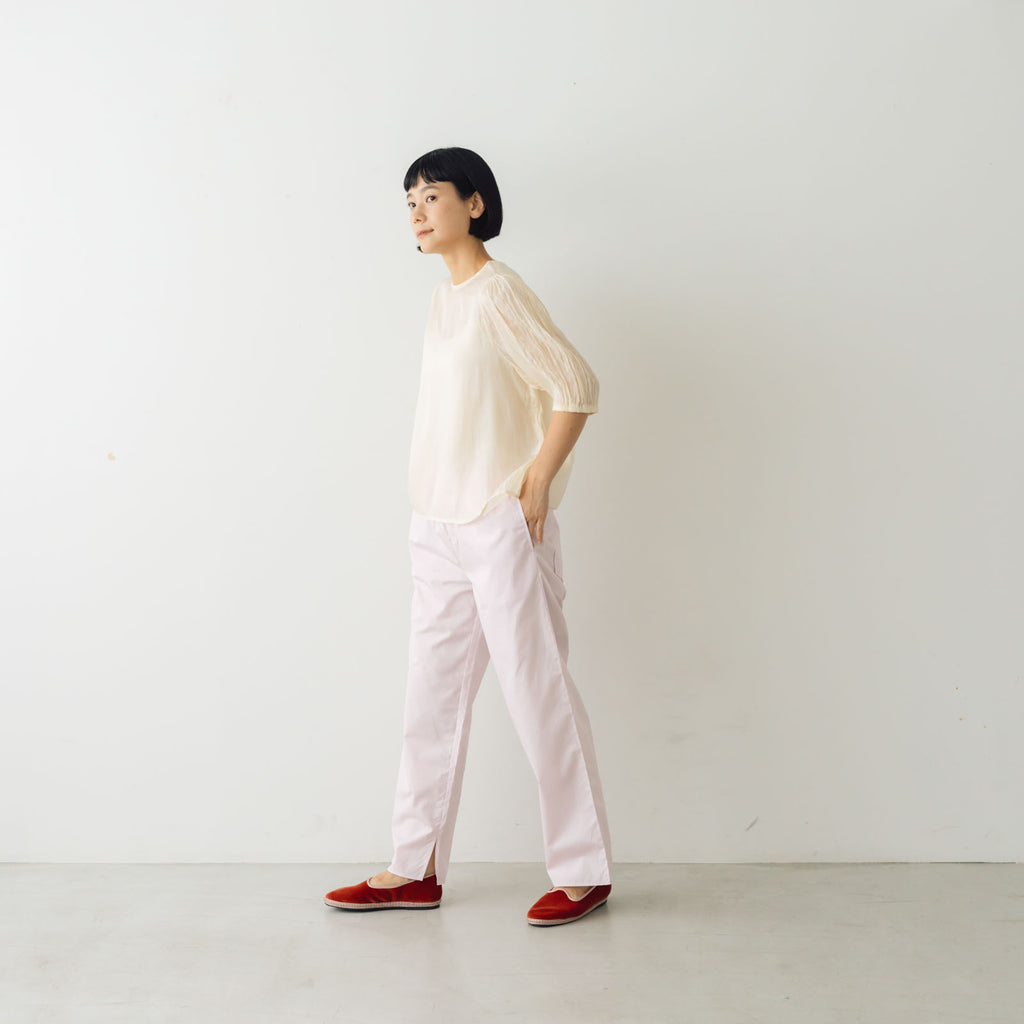 【SALE】 Gauze# ギャザースリーブブラウス