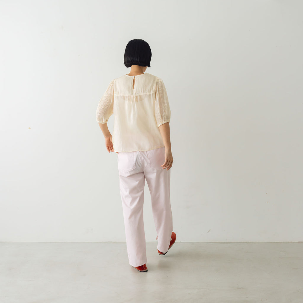 【SALE】 Gauze# ギャザースリーブブラウス