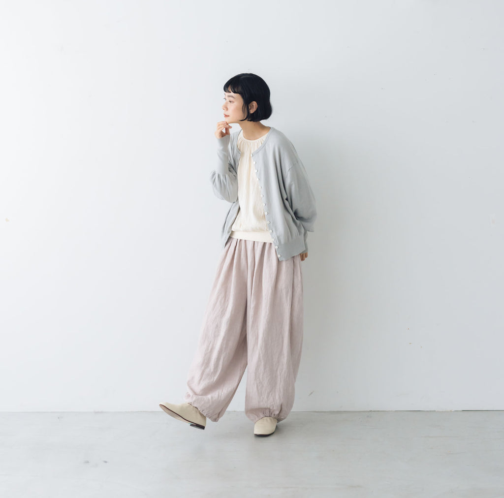 Gauze# ギャザースリーブ ニットカーディガン