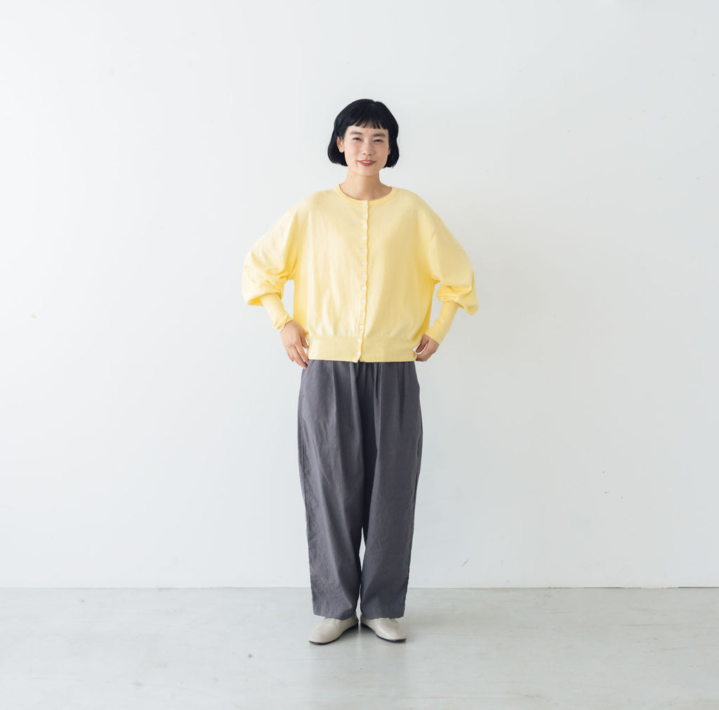 Gauze# ギャザースリーブ ニットカーディガン