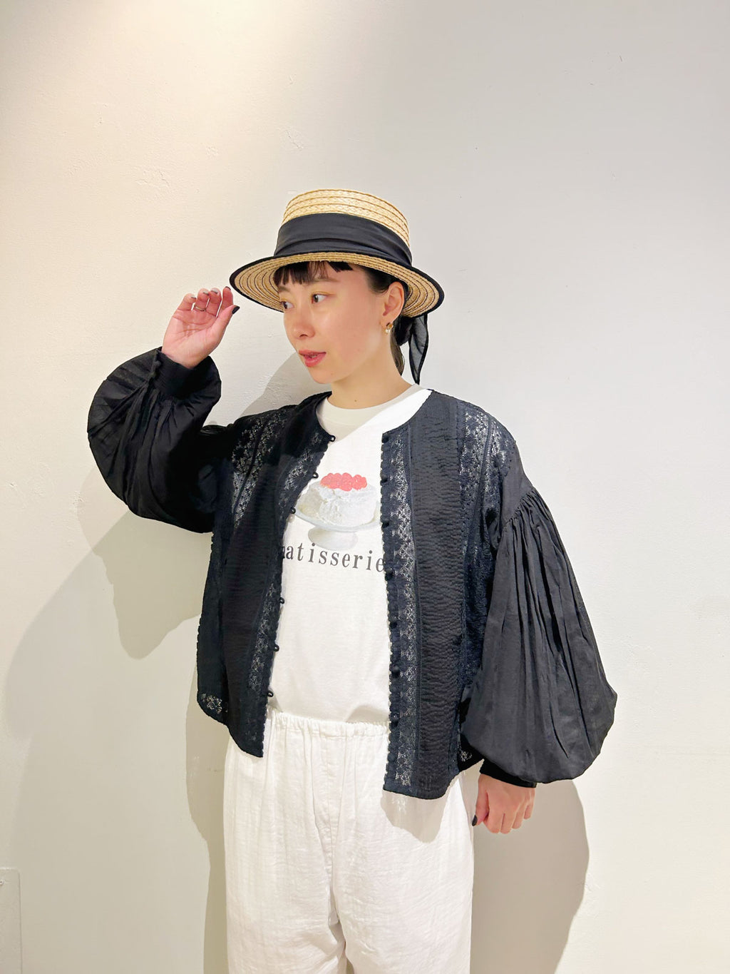 pot and tea インドアンティークレースブラウス［期間限定販売］