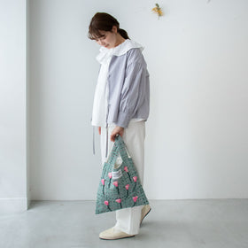 pot and tea 綿リネンタイプライターフロントリボンブラウス［期間限定販売］