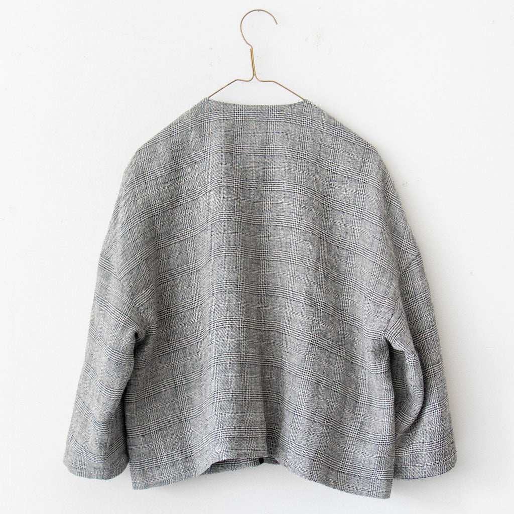 pot and tea シルク麻グレンチェックジャケット［期間限定販売］