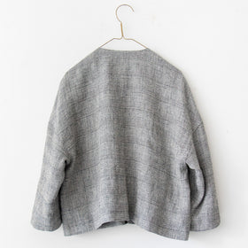 pot and tea シルク麻グレンチェックジャケット［期間限定販売］