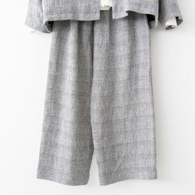 pot and tea シルク麻グレンチェックワイドパンツ［期間限定販売］