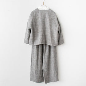 pot and tea シルク麻グレンチェックジャケット［期間限定販売］