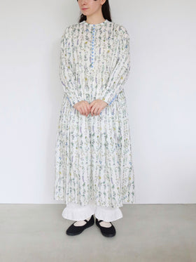 pot and tea NEWノーカラーロング花柄ワンピース［期間限定販売］
