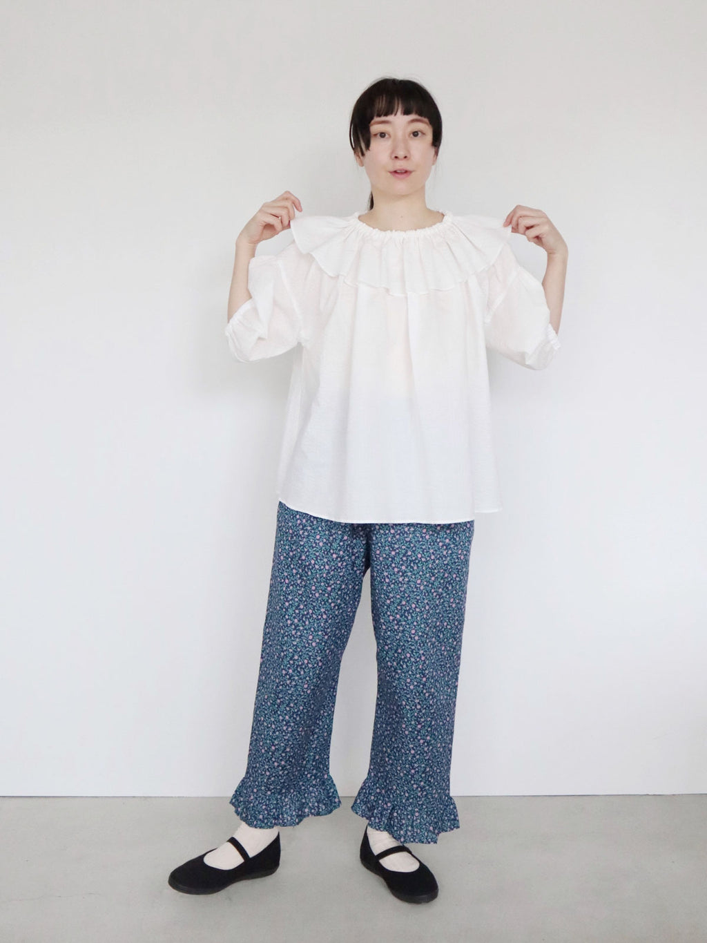 pot and tea NEW花柄裾フリルパンツ［期間限定販売］