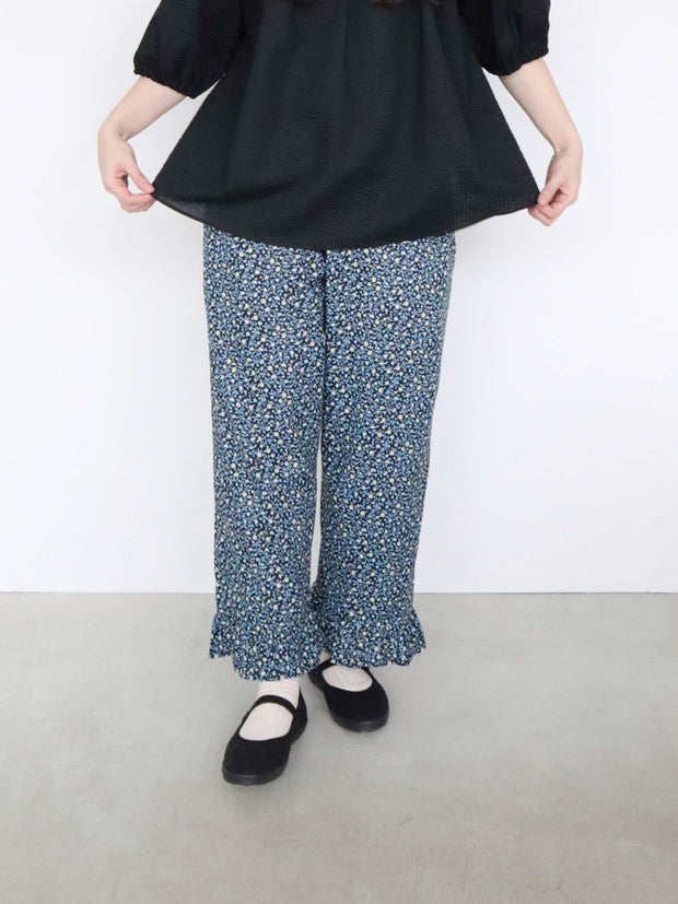 pot and tea NEW花柄裾フリルパンツ［期間限定販売］