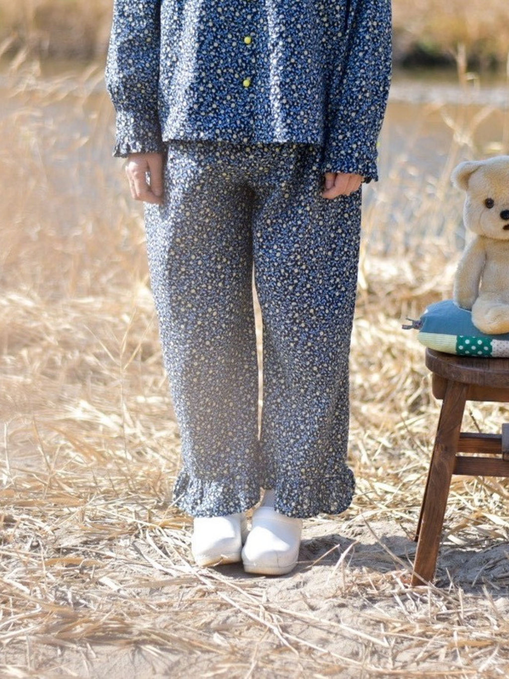 pot and tea NEW花柄裾フリルパンツ［期間限定販売］