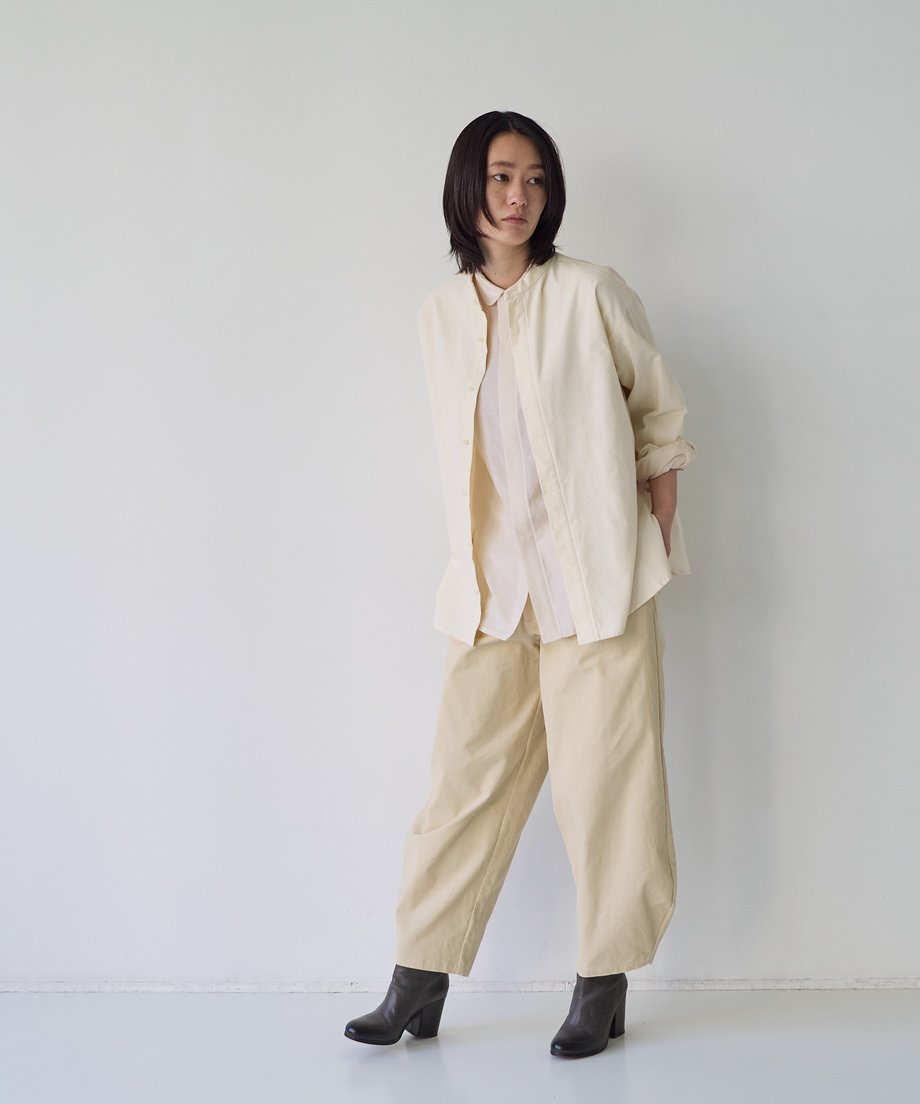 fruits of life コーデュロイバンドカラーシャツ［期間限定販売］