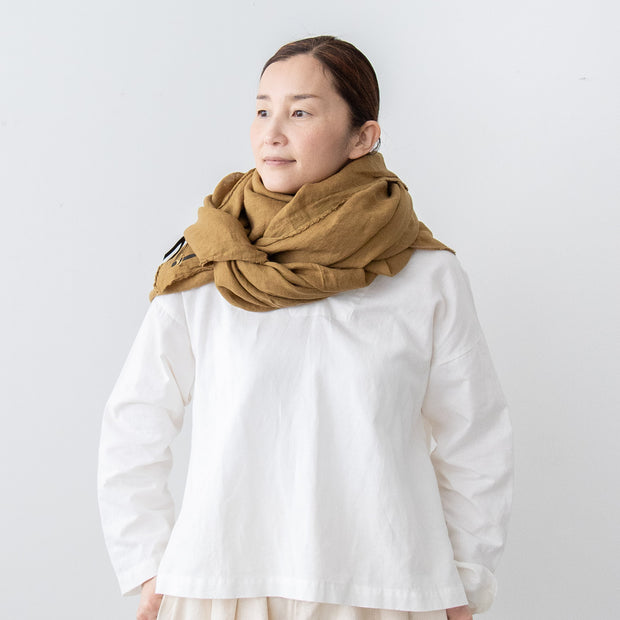 Honnete ワイドストール ライトウェイト オーバーダイ アイリッシュリネン
