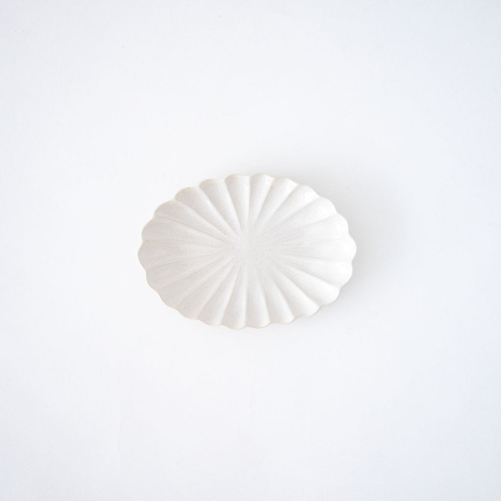 角田淳 輪花楕円皿