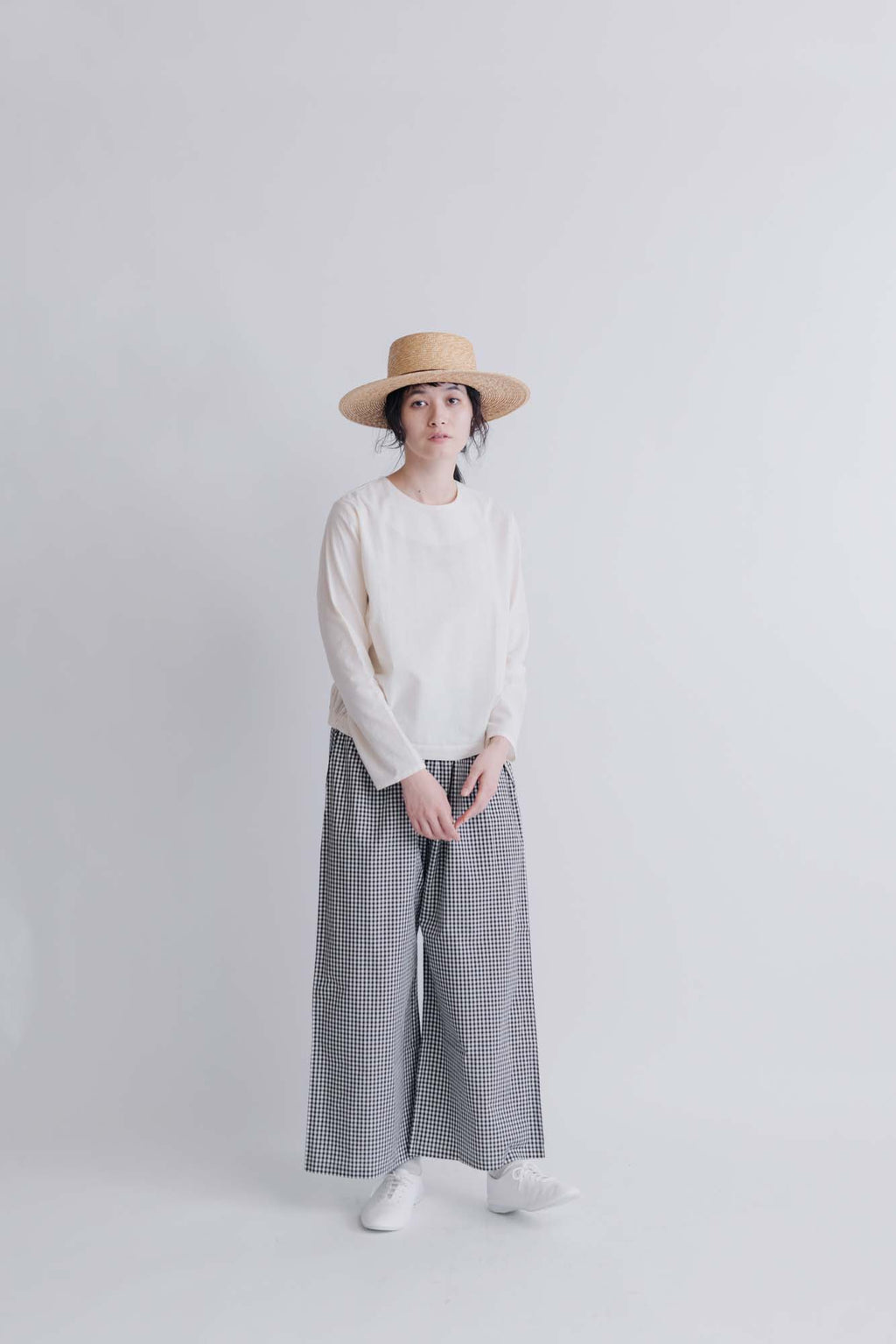 F/style 亀田縞のブラウス