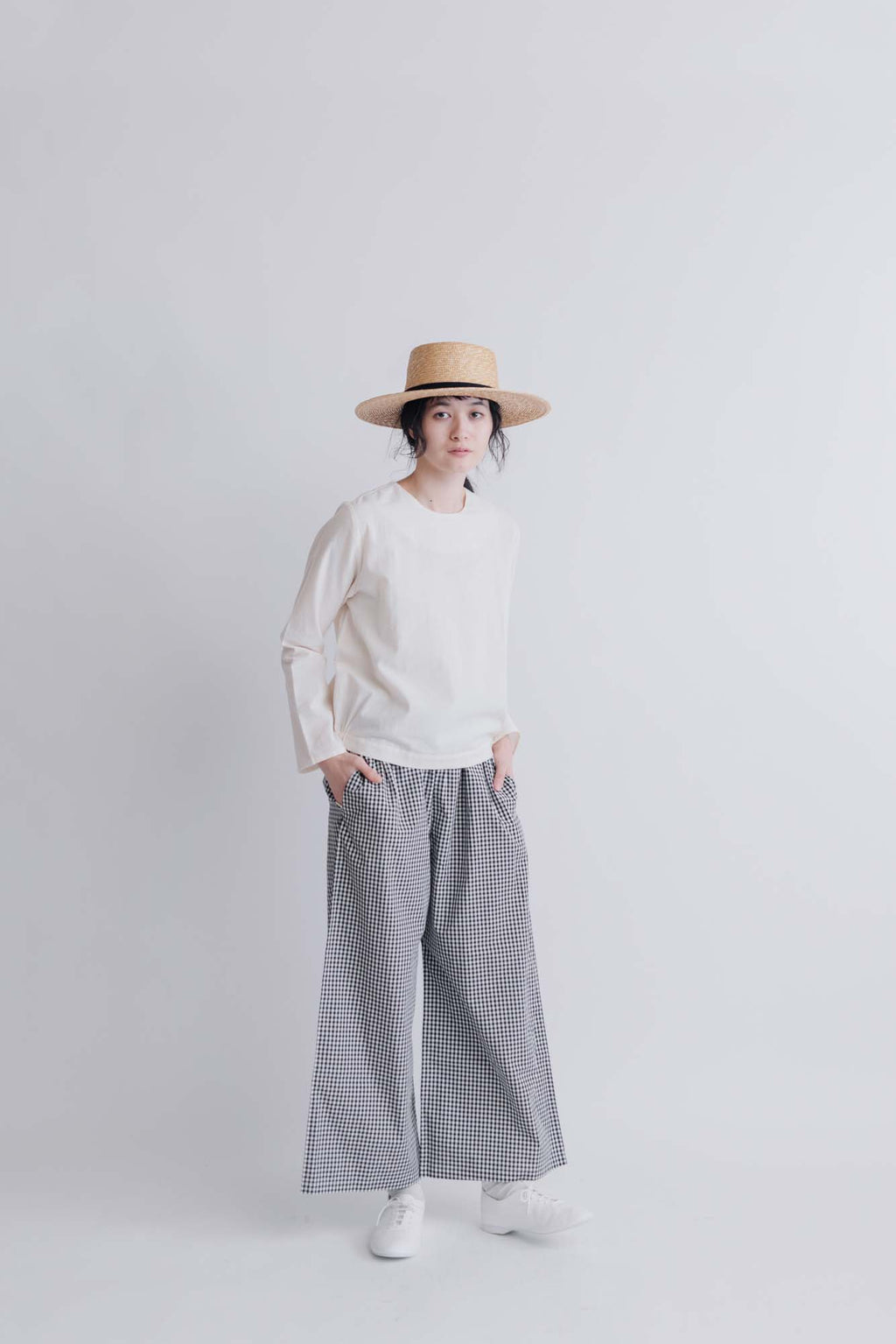 F/style 亀田縞のブラウス