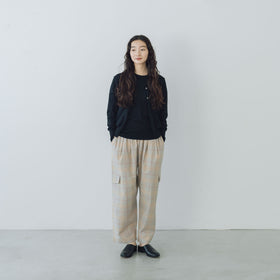 【SALE】 「くらすことの日常生活着」UVウォッシャブル5分袖ニットプルオーバー