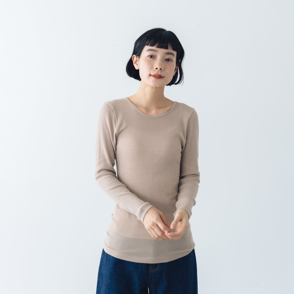 くらすこと しっとりなめらか、メリノウール100％長袖インナー