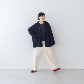 くらすこと ＋to コットンリネンデニムワイドパンツ