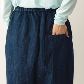 くらすこと ＋to コットンリネンデニムワイドパンツ
