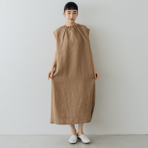 【SALE】 くらすこと 着こなしにリズムをつくる、おとなの麻100% 2wayワンピース