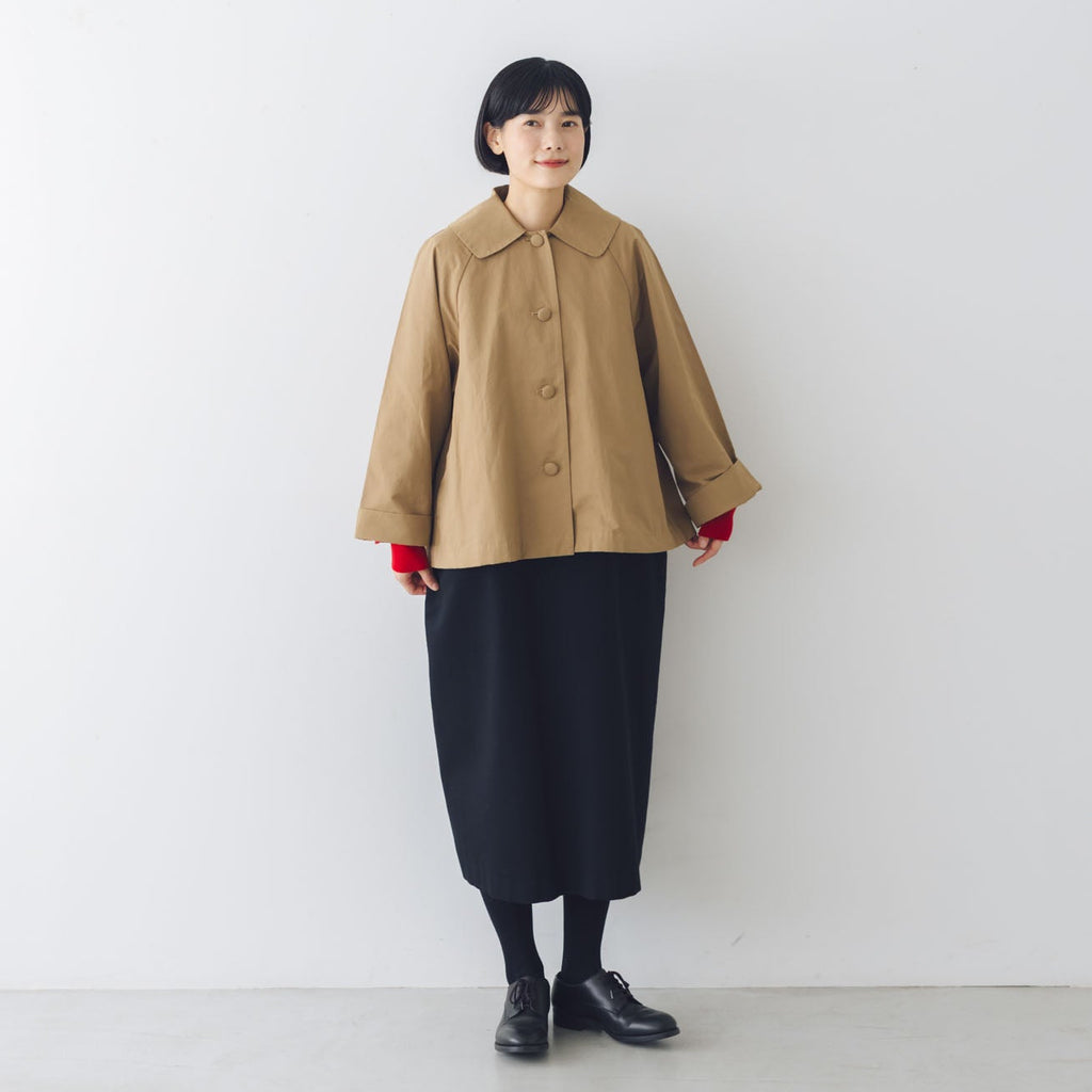 くらすこと ＋to クラシカルなコットンナイロンショートコート