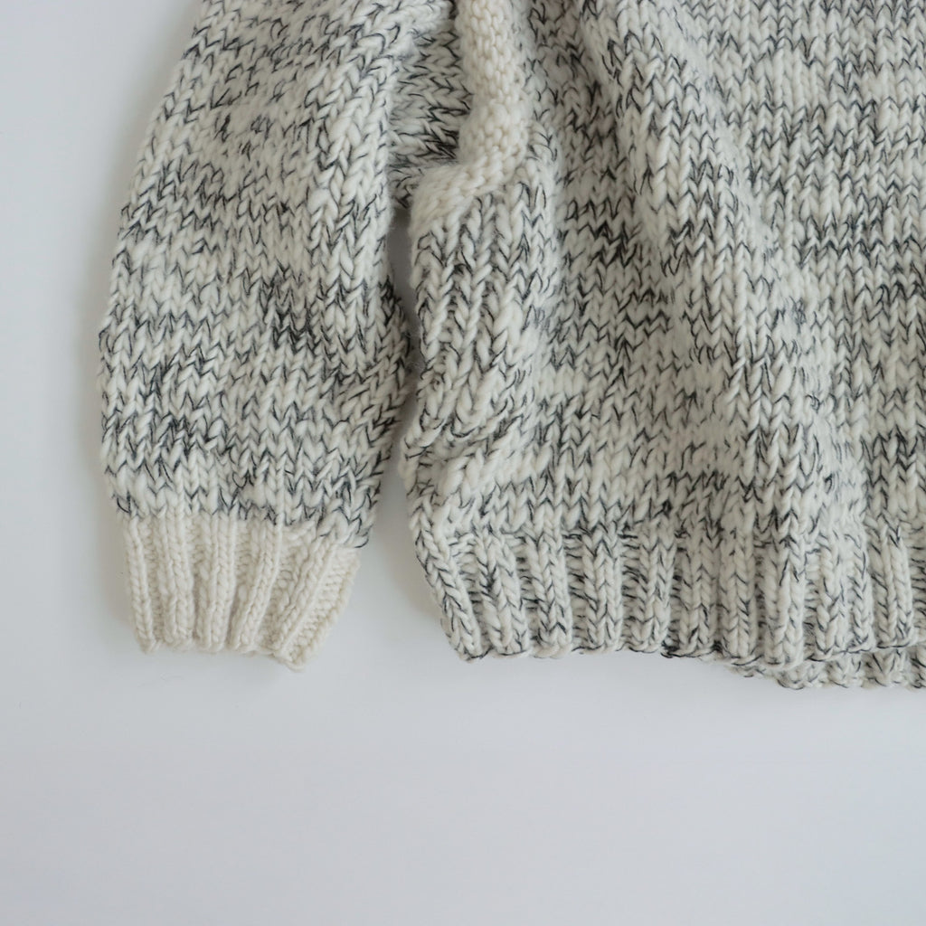 odnu HANDSPUN SWEATER ホワイト＆ブラック