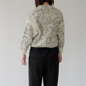 odnu HANDSPUN SWEATER ホワイト＆ブラック