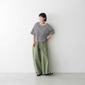 MAGALI コットンリネン ファナージュ ロングパンツ