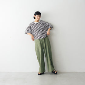 MAGALI コットンリネン ファナージュ ロングパンツ