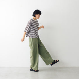 MAGALI コットンリネン ファナージュ ロングパンツ