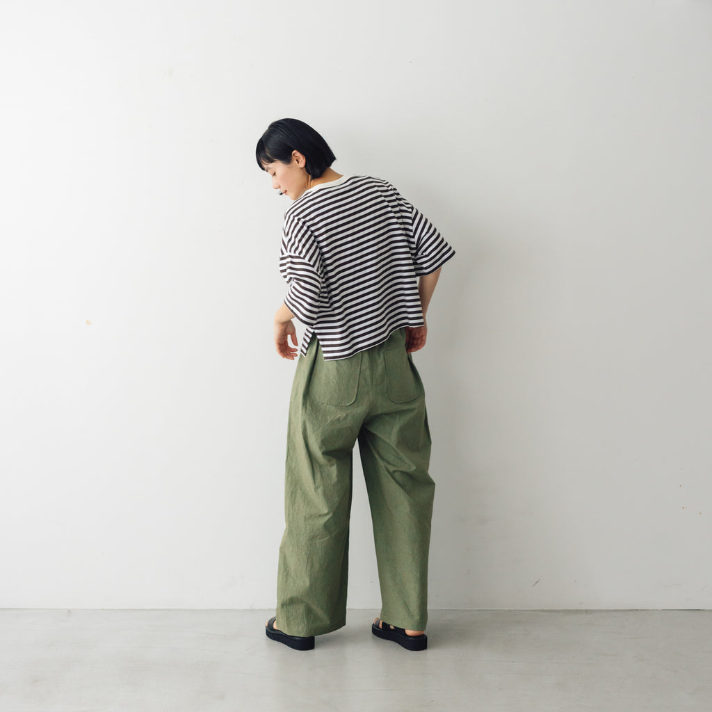 MAGALI コットンリネン ファナージュ ロングパンツ