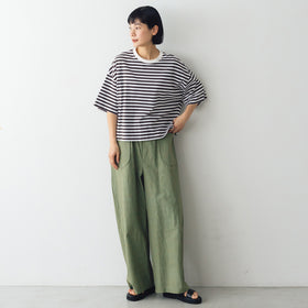 MAGALI コットンリネン ファナージュ ロングパンツ