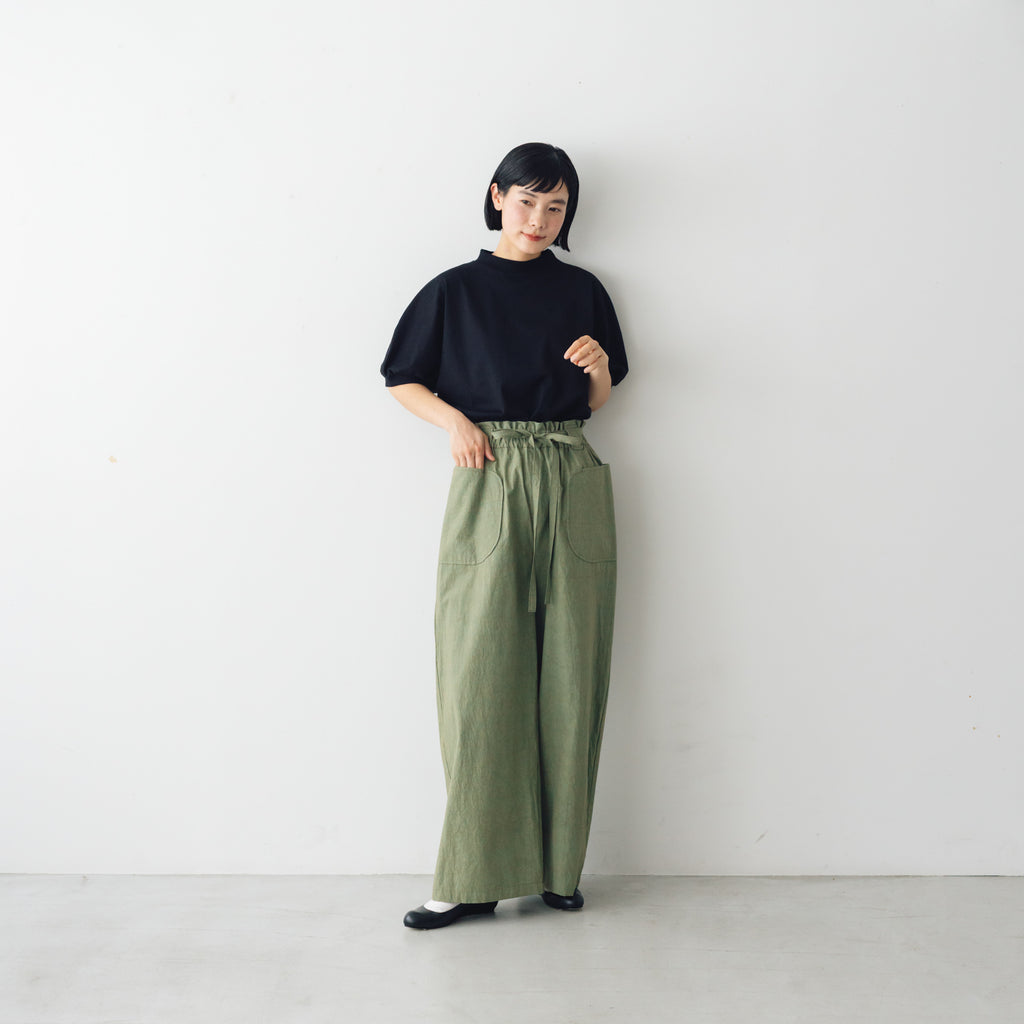 MAGALI コットンリネン ファナージュ ロングパンツ