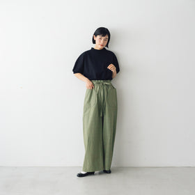MAGALI コットンリネン ファナージュ ロングパンツ