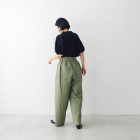MAGALI コットンリネン ファナージュ ロングパンツ