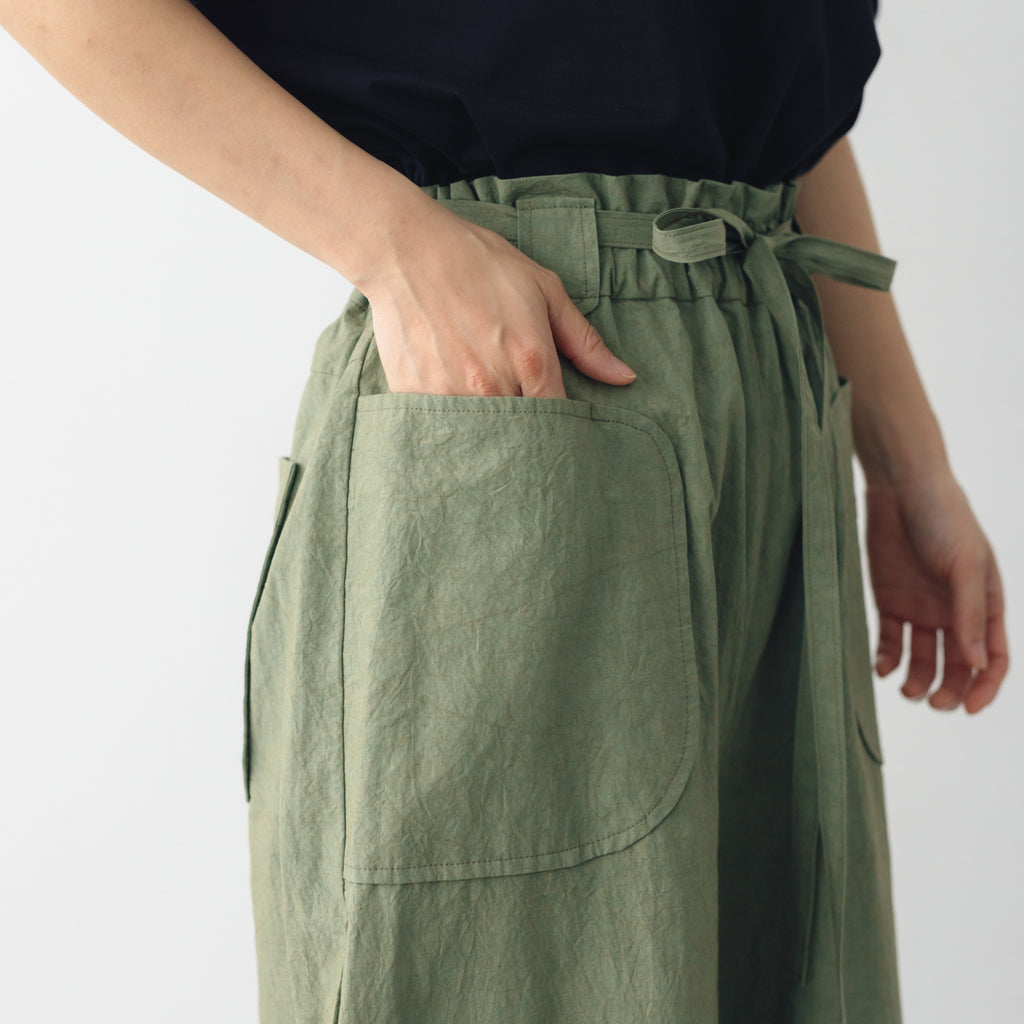 MAGALI コットンリネン ファナージュ ロングパンツ
