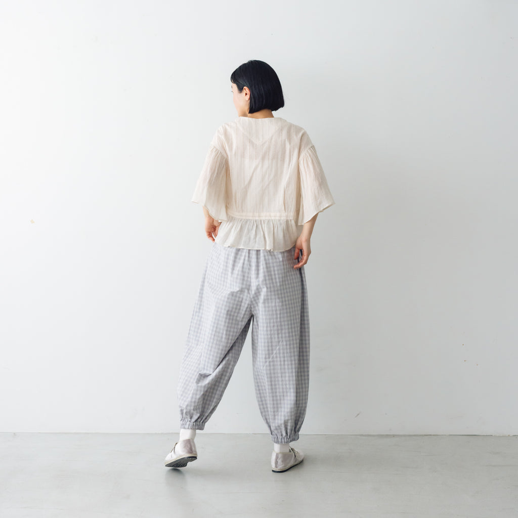 MAGALI ウォッシュドコットン バルーンギャザーパンツ