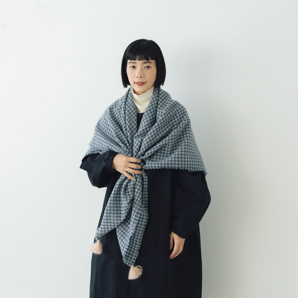 ROBE de PEAU ウールガーゼタッセルストール