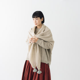 ROBE de PEAU ウールガーゼタッセルストール