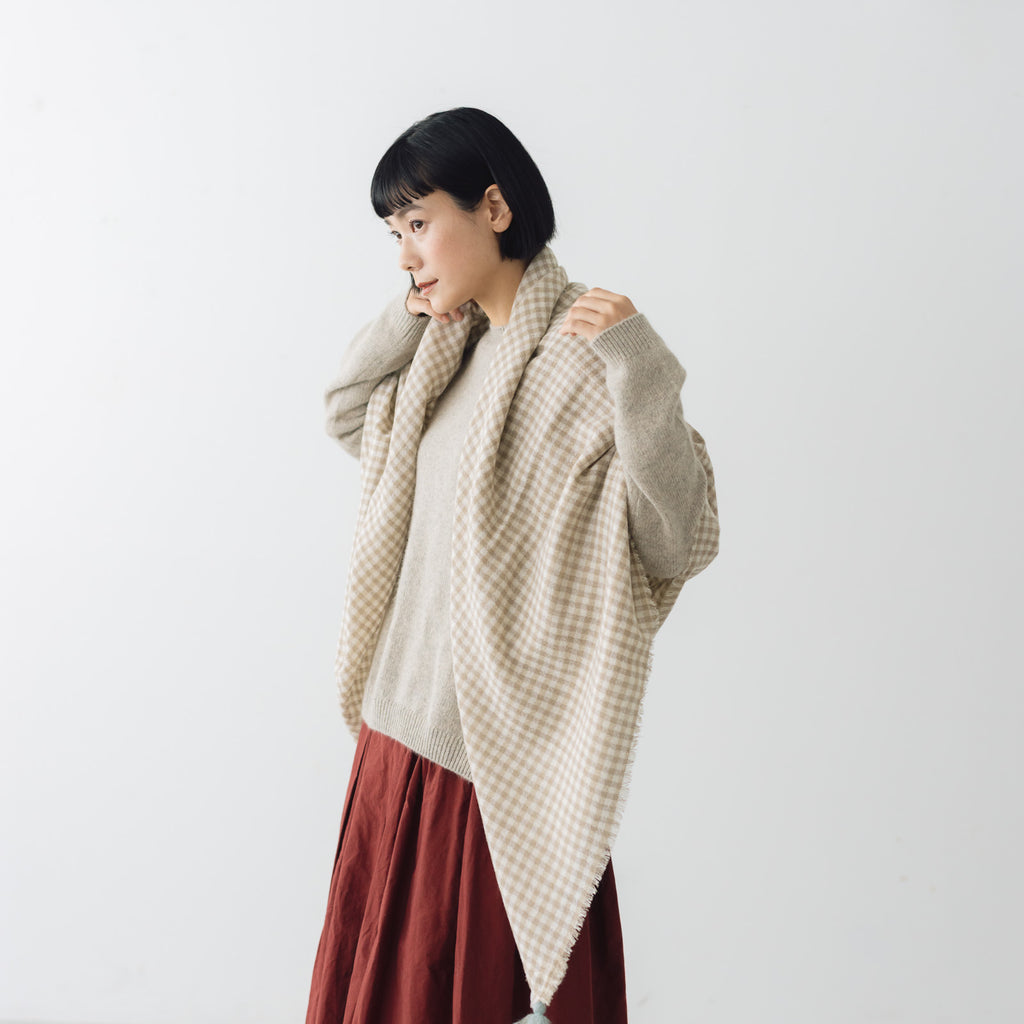 ROBE de PEAU ウールガーゼタッセルストール