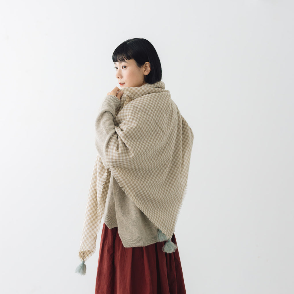 ROBE de PEAU ウールガーゼタッセルストール